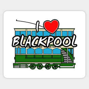 I Love Blackpool Vintage Tram Seaside Lancashire Sticker